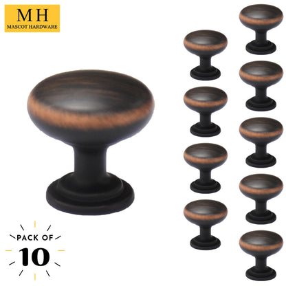 Round Metal 1 in. Cabinet Knob (10-Pack)