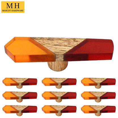 Mascot Hardware Fusion 3 in. Red & Orange Wood Cabinet Knob (10-Pack)