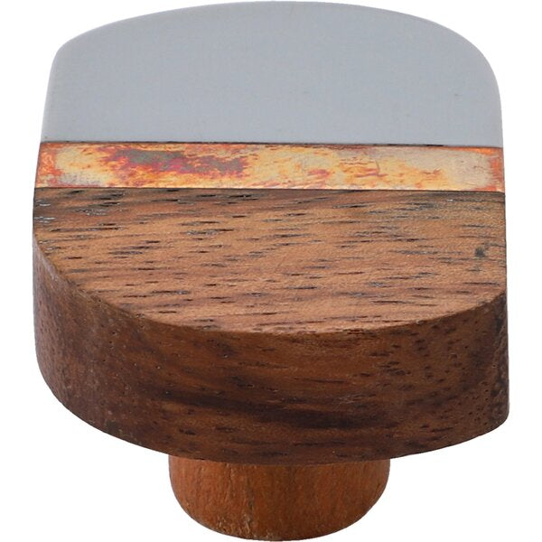 Lakewood 1-3/4 in. Grey & Wood Cabinet Knob