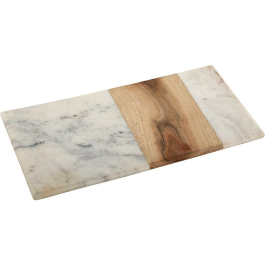 Mascot Hardware Chop-N-Slice 15 in. x 7 in. Rectangle Marble and Wood Cutting Board