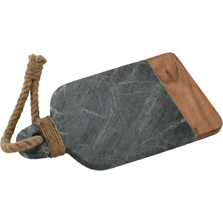 Mascot Hardware Chop-N-Slice 11.8 in. x 6.5 in. Rectangle Marble and Wood Cutting Board
