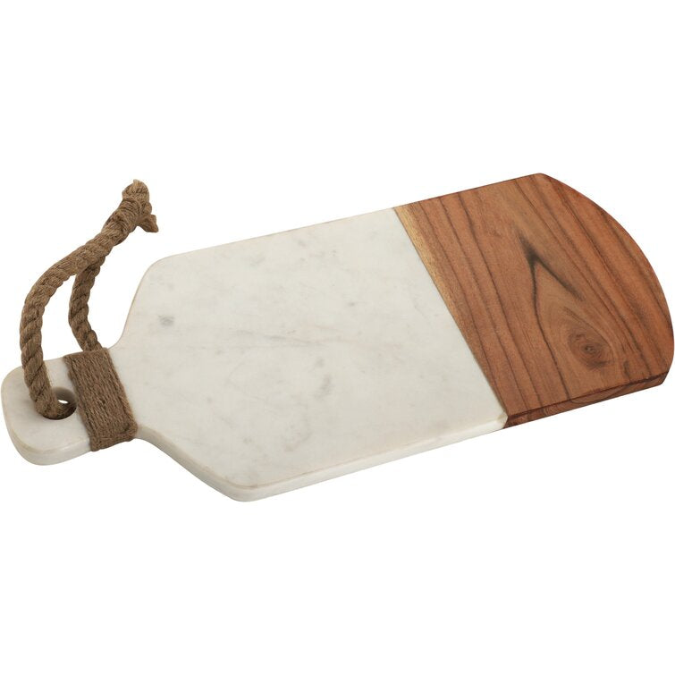 Mascot Hardware Chop-N-Slice 16.7 in. x 7 in. Rectangle Marble and Wood Cutting Board