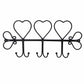 Triple Heart 18 in. L Black Hook Rail with 6 Hooks