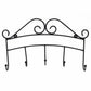 17 in. L Black Hook Rail with 5 Hooks