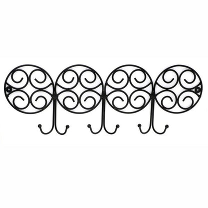 Ringed 23 in. L Black Hook Rail with 6 Hooks