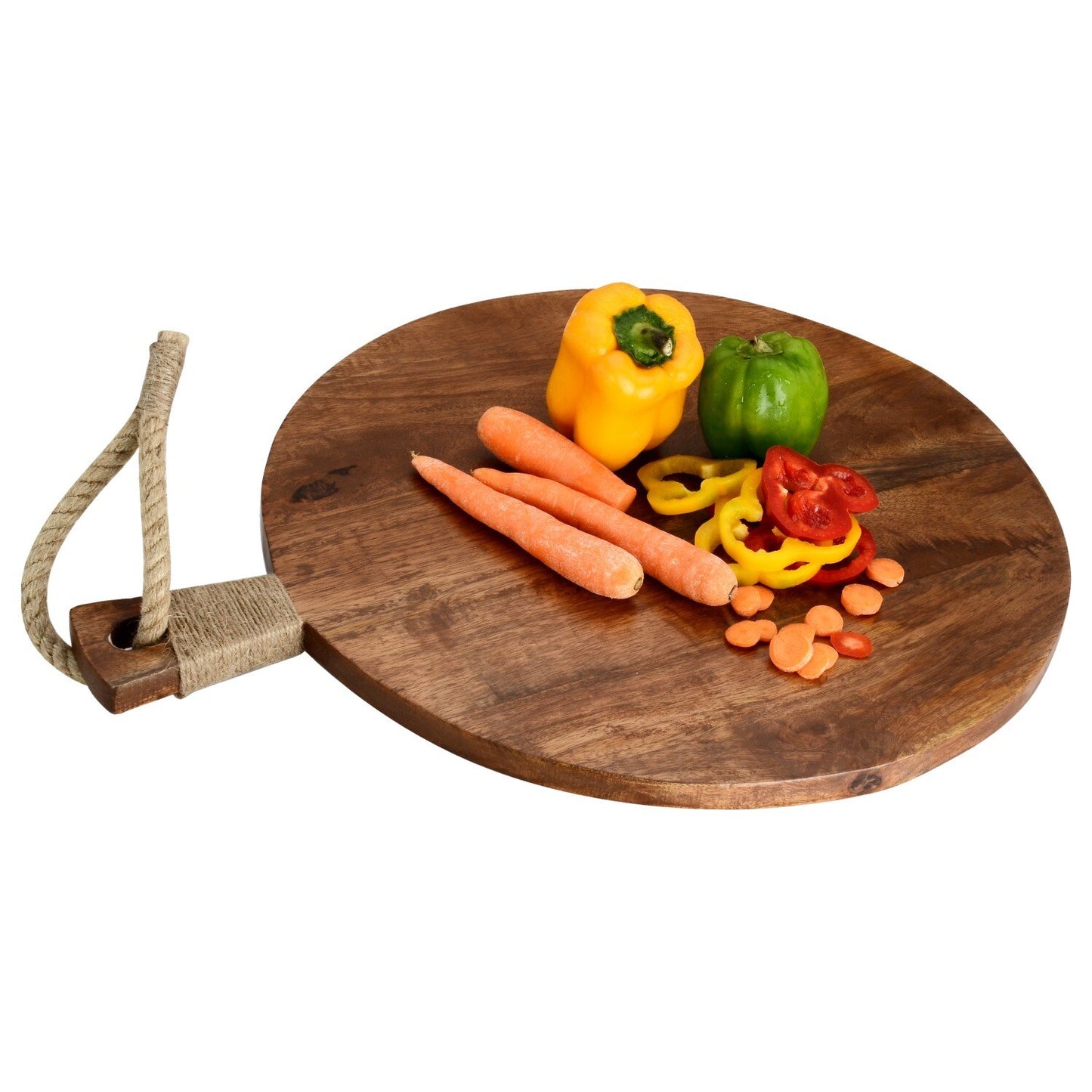 Mascot Hardware Round Wooden Cutting Board With Tied Rope