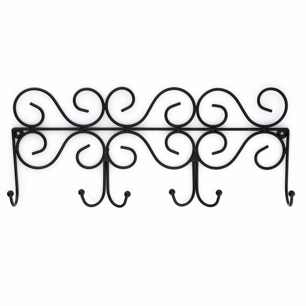 Tropical 18.5 in. L Black Hook Rail with 6 Hooks