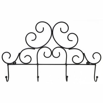 Botanical 21 in. L Black Hook Rail with 4 Hooks