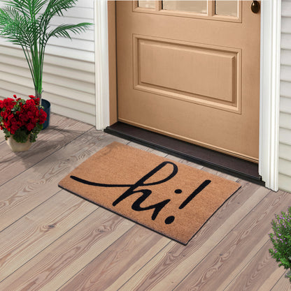 Natural Coir Doormat with Non-Slip Backing - 28 x 18 - Outdoor / Indoor - Natural