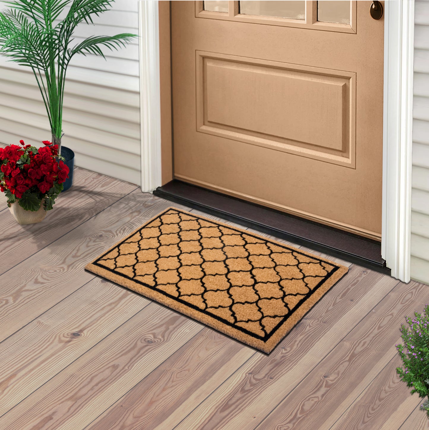 Mascot Hardware Moroccan Design Indoor Outdoor Coir Doormat - Beige