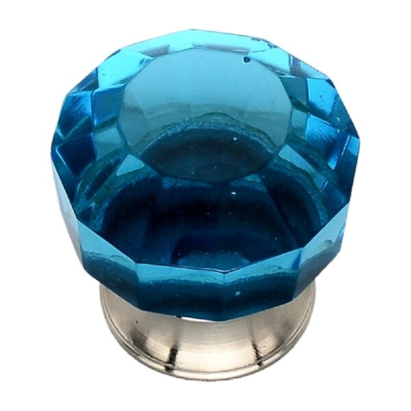 Blue 1-1/4 in. Crystal Cabinet Knob