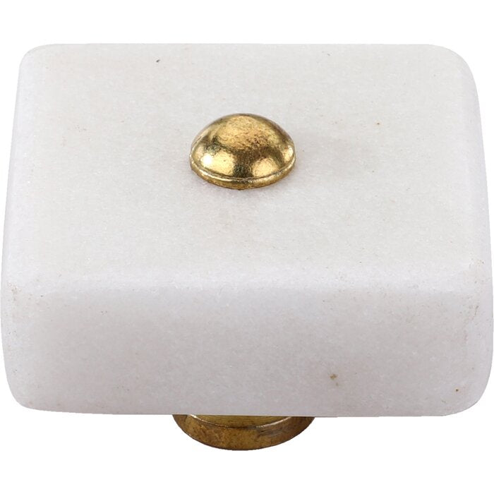 Mascot Hardware 1-1/2 in. White Marble Drawer Cabinet Knob (Pack of 10)