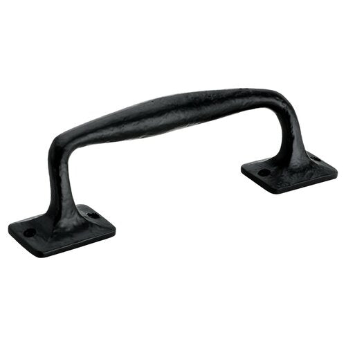 Offset 6 in. Black Door Pull Handle