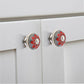 Botanical 1-3/5 in. Grey & Red Leaves Cabinet Knob