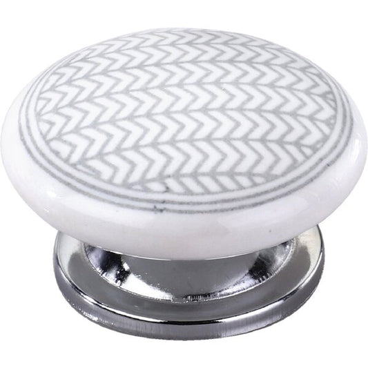 Arrow Pattern 1-3/5 in. Grey Flat Cabinet Knob