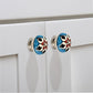 Flower 1-5/8 in. (42mm)  Blue & Multicolor Cabinet Knob (Pack of 5)