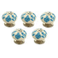 Floral Elegant 1-3/5 in. (41mm) Blue & White Cabinet Knob (Pack of 5)