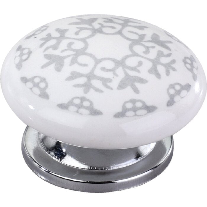 Mascot Hardware Milkweed 1-3/5 in. Grey Design Cabinet Knob (Pack of 10)
