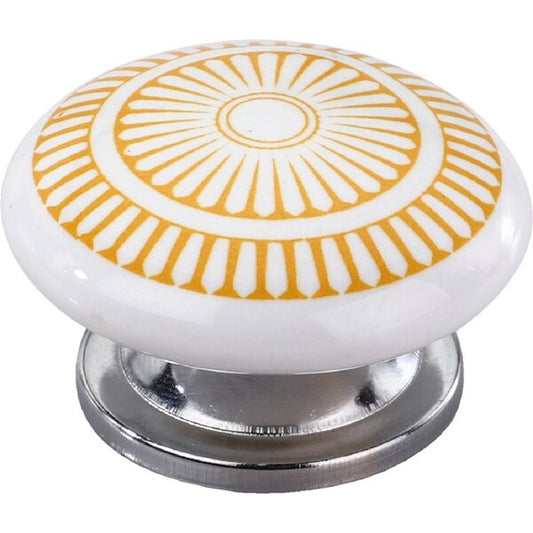 Cobble Rosette 1-3/5 in. Yellow Cabinet Knob