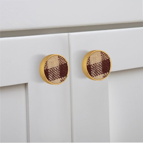 Mascot Hardware Basketweave 1-3/5 in. Checkered Drawer Cabinet Knob