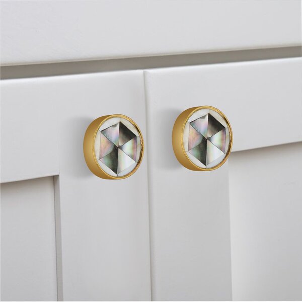 Hexagon 1-3/5 in. Mother of Pearl Effect Cabinet Knob