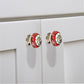 Mascot Hardware Art 1-3/5 in. (40mm) Red & Cream Drawer Cabinet Knob