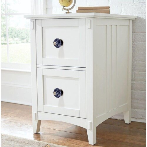 Designer 1-3/5 in. (40mm)  Blue & White Cabinet Knob