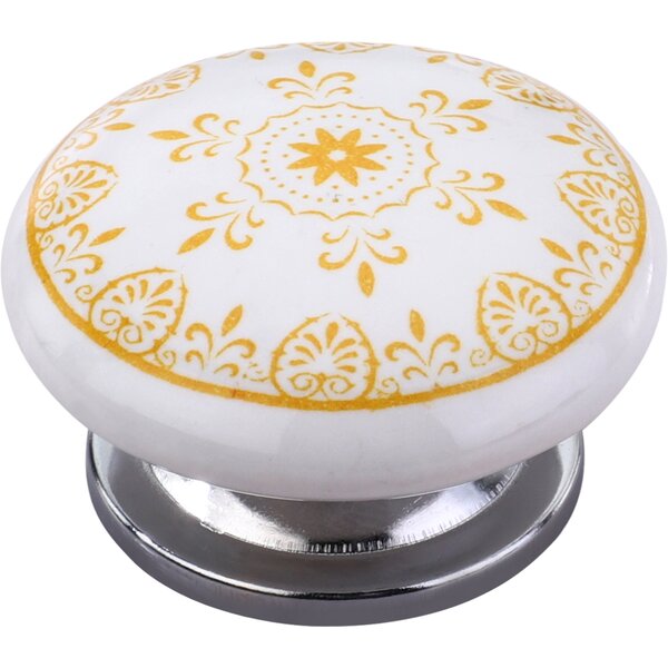 Camellia 1-4/7 in. Yellow Flower Cabinet Knob