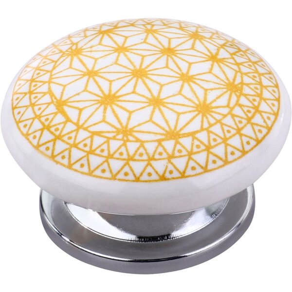 Geometric Star 1-4/7 in. Yellow Cabinet Knob