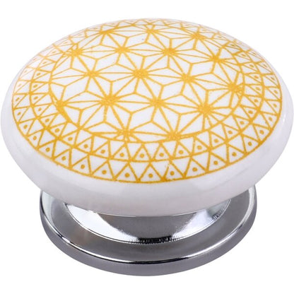 Geometric Star 1-4/7 in. Yellow Cabinet Knob