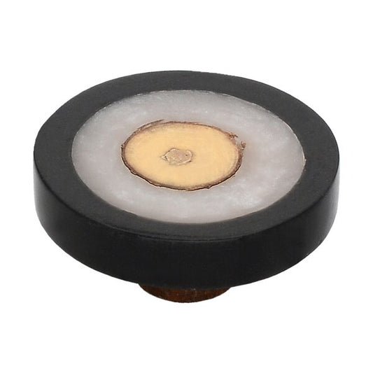 Fusion Log 1-7/9 in. White Effect Marble Cabinet Knob