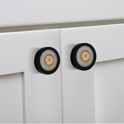 Fusion Log 1-7/9 in. White Effect Marble Cabinet Knob