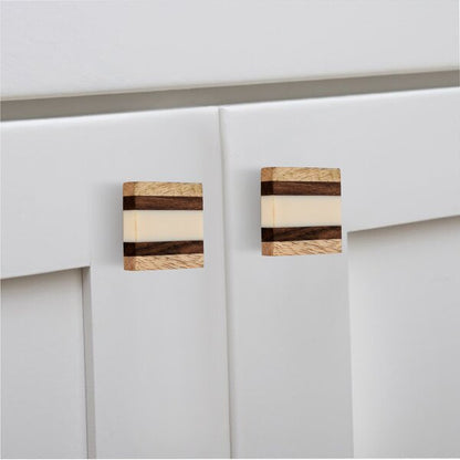 Mascot Hardware Fusion Striped 1-4/7 in. Wood Drawer Cabinet Knob