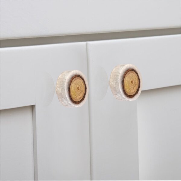 Mascot Hardware Beauty Art 1-1/2 in. Wood & Resin Round Rectangle Cabinet Knob