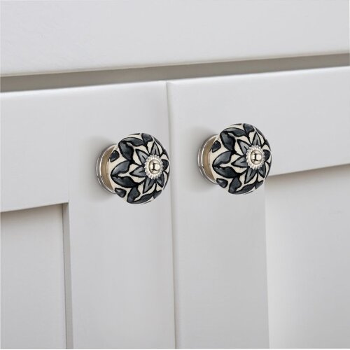 Blossom Fusion 1-4/7 in. Grey Cabinet Knob
