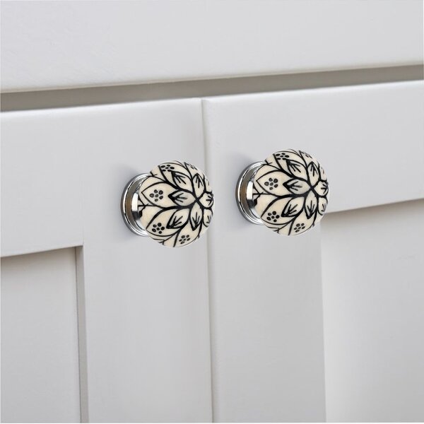 Black Lily 1-4/7 in. Round Cabinet Knob