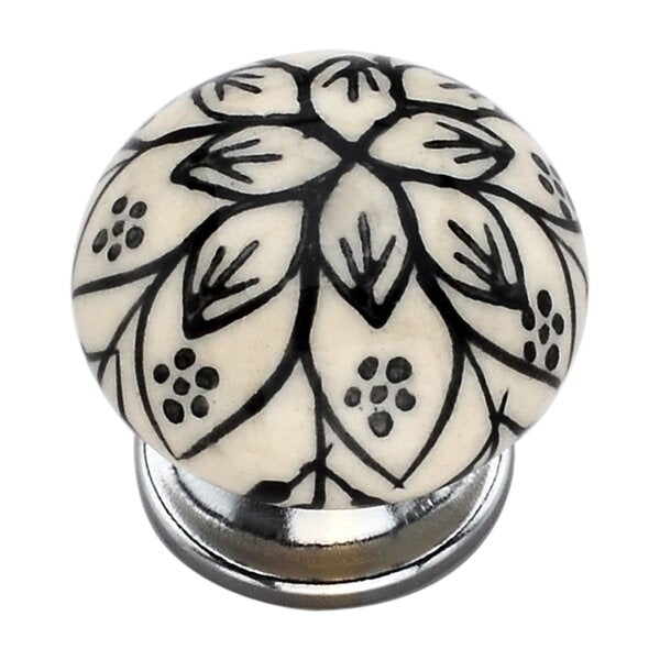 Black Lily 1-4/7 in. Round Cabinet Knob
