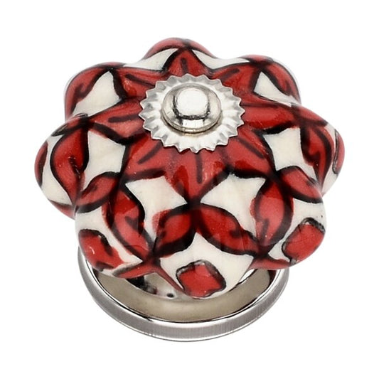 Mascot Hardware Blossom Fusion 1-3/5 in. Orange & Cream Drawer Cabinet Knob