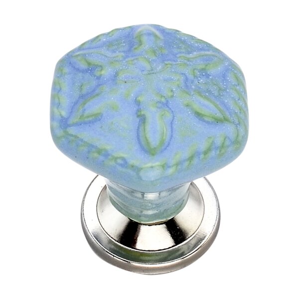 Hexagon Flower 1.77 in. Ceramic Cabinet Knob