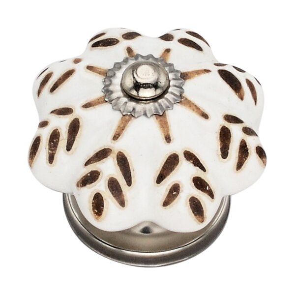 Etched Floral 1-7/9 in. Melon Cabinet Knob