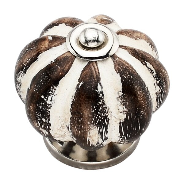 Melon Design 1-7/9 in. Cream & Brown Cabinet Knob