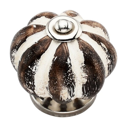 Melon Design 1-7/9 in. Cream & Brown Cabinet Knob