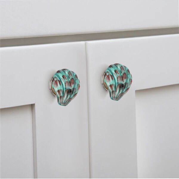 Sea Shell 1-6/7 in. Sea Green Cabinet Knob