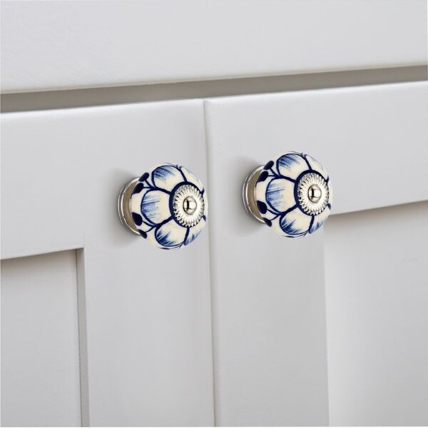 Antonio Washed 1-4/7 in. Blue Cabinet Knob