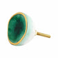 Mascot Hardware Ceramic Round 1-2/3 in. Green & Gold Drawer Cabinet Knob