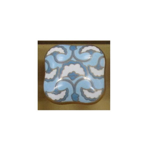 Mascot Hardware Ceramic Square 1-4/7 in. Grey Drawer Cabinet Knob