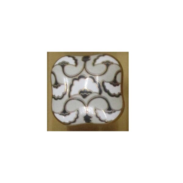 Mascot Hardware Ceramic Square 1-4/7 in. Grey Drawer Cabinet Knob