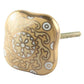 Mascot hardware Ceramic Square 1-4/7 in. Yellow & Gold Drawer Cabinet Knob