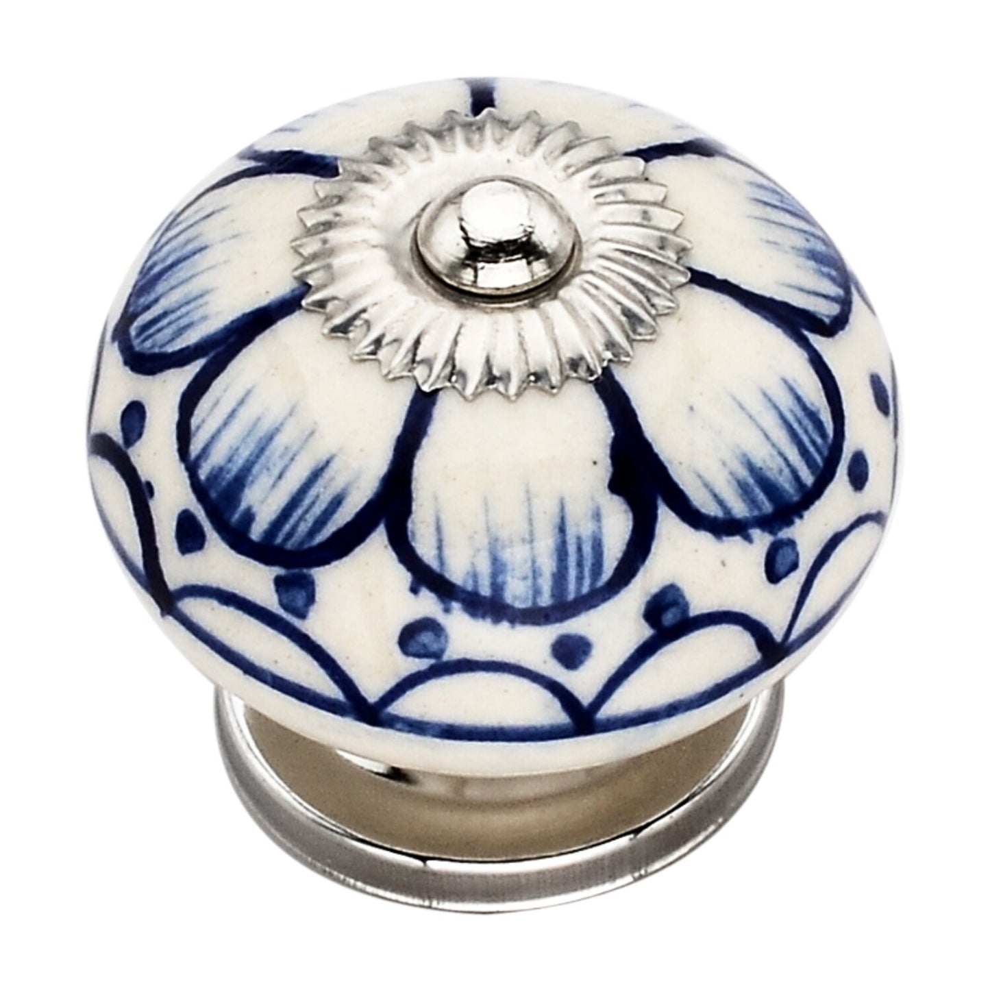 Camellia Washed 1-4/7 in. Blue Cabinet Knob