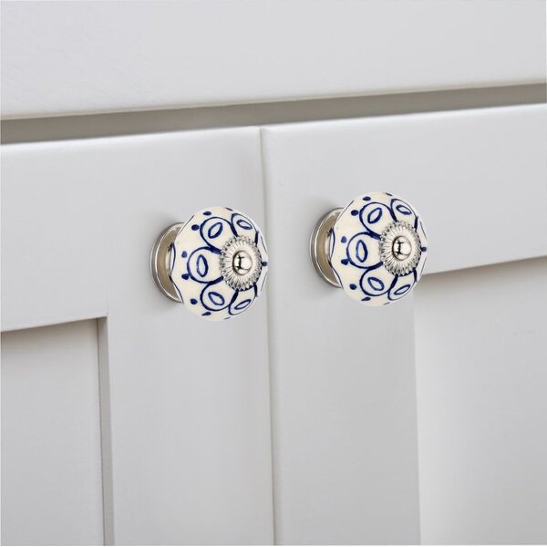 Jarred Washed 1-4/7 in. Blue Cabinet Knob